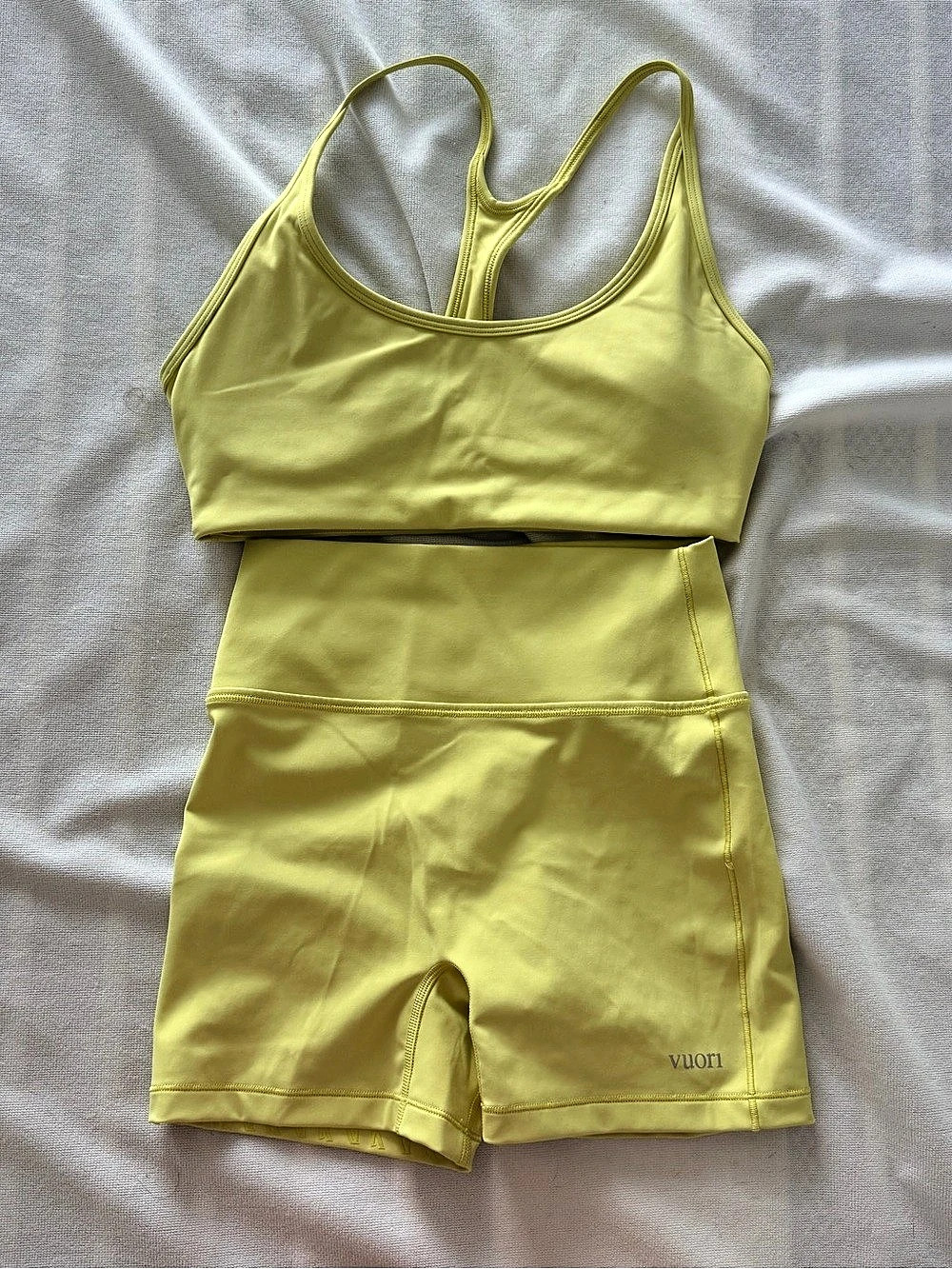 Vuori Neon Yellow Two-Piece Athletic Set
